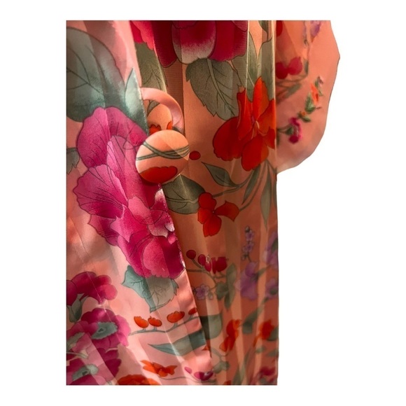 Vintage VS Embroidered Floral Chiffon Kimono M - Picture 8 of 12
